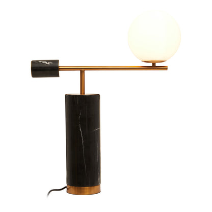 Elizetta Black Marble Table Lamp With White Shade
