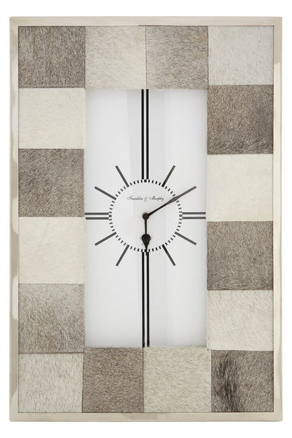 F&M Townhouse Leather Patchwork Wall Clock