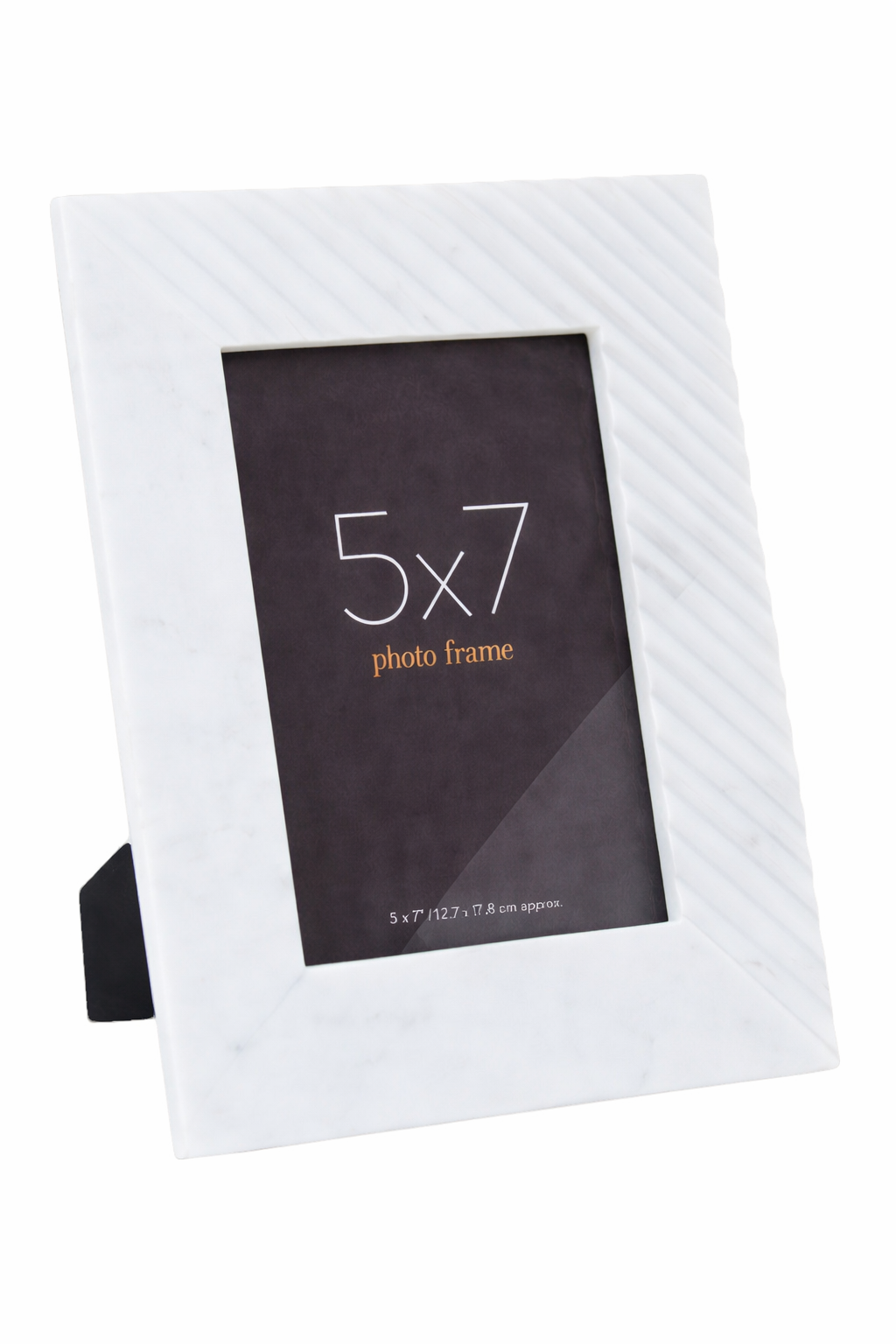 Giodora Large Ribbed White Marble 5In X 7In Photo Frame