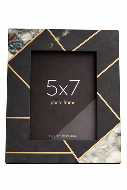 Gionza 5In X 7In Mother of Pearl and Gold Inlay Large Photo Frame