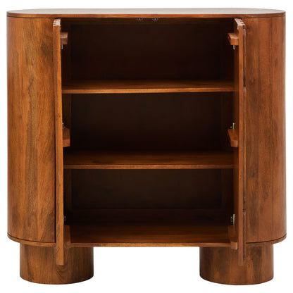 Grosseto Two Door Brown Mango Wood Cabinet