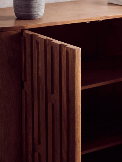 Grosseto Two Door Brown Mango Wood Cabinet