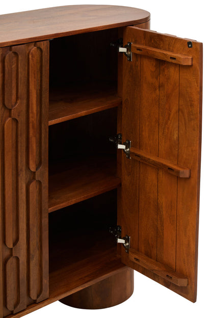 Grosseto Two Door Brown Mango Wood Cabinet