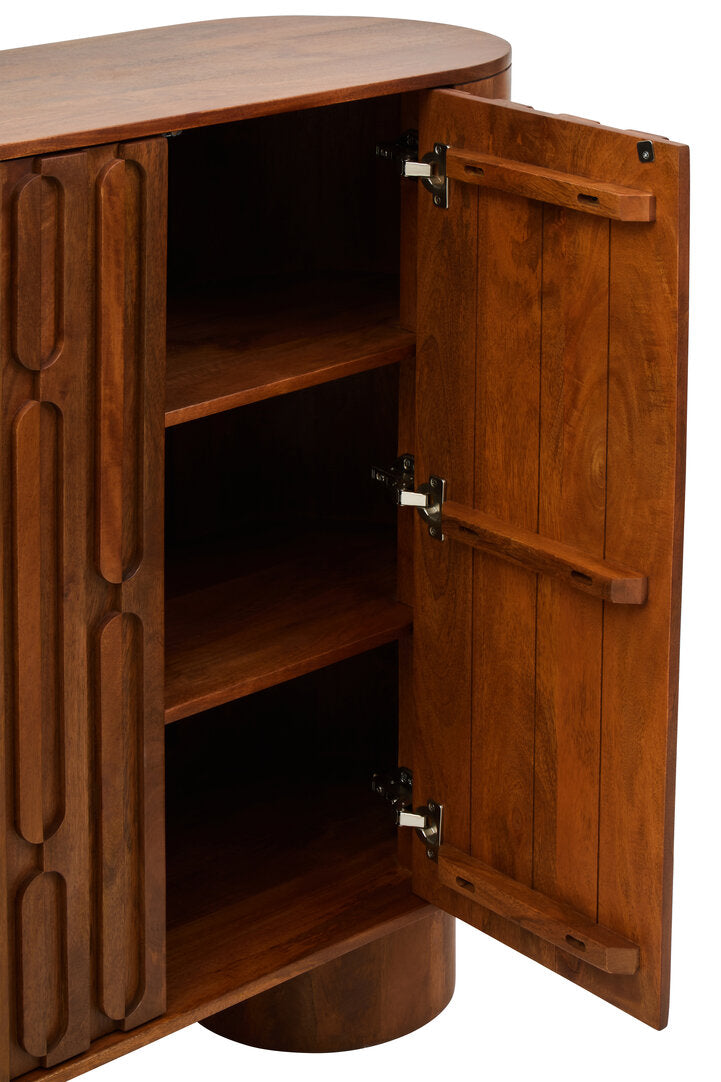 Grosseto Two Door Brown Mango Wood Cabinet