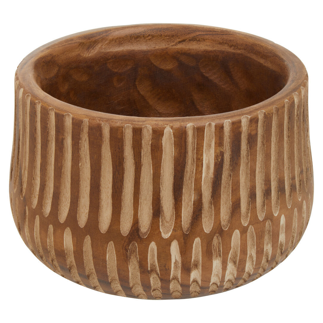 Lumilio Large Brown And Natural Wooden Planter