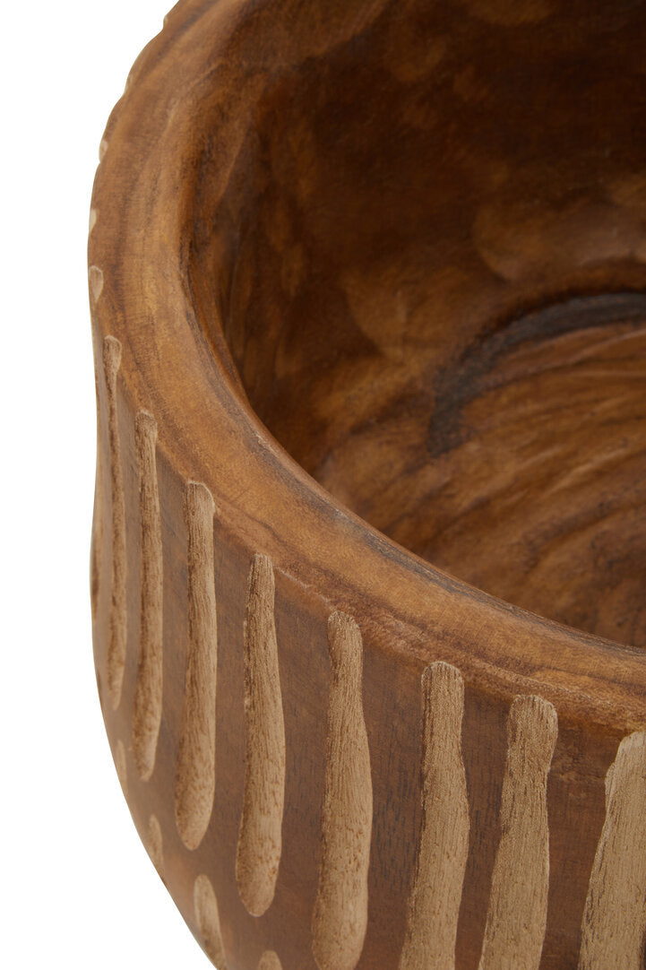 Lumilio Large Brown And Natural Wooden Planter