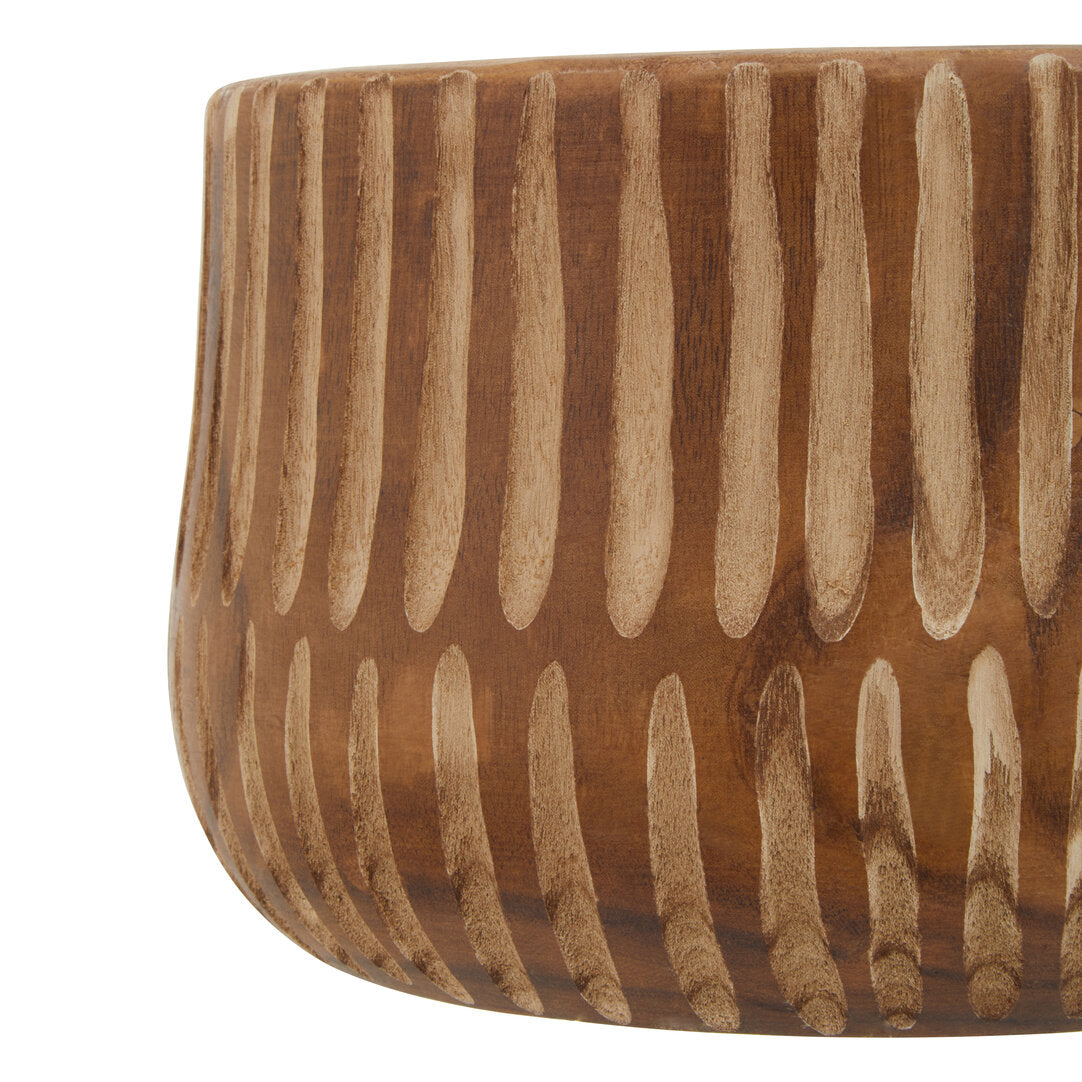 Lumilio Large Brown And Natural Wooden Planter