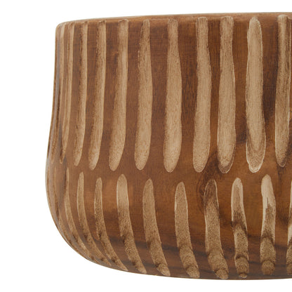 Lumilio Large Brown And Natural Wooden Planter