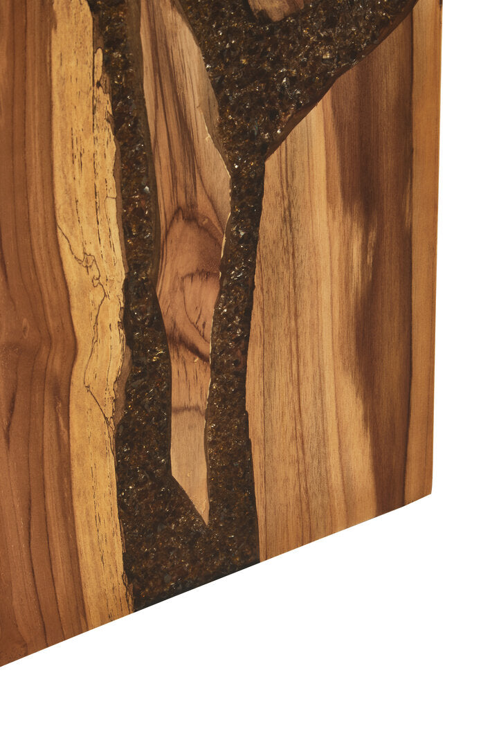 Miralo Resin and Teak Wood Side Table and Stool