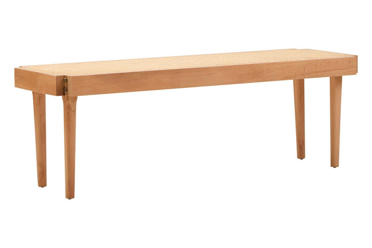 Nerano Natural Cane and Beech Wood Bench