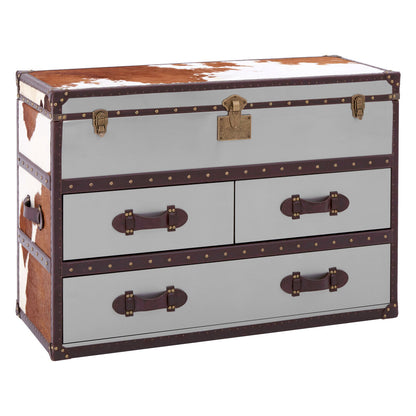 Potenza Townhouse Brown And White Cowhide Cabinet