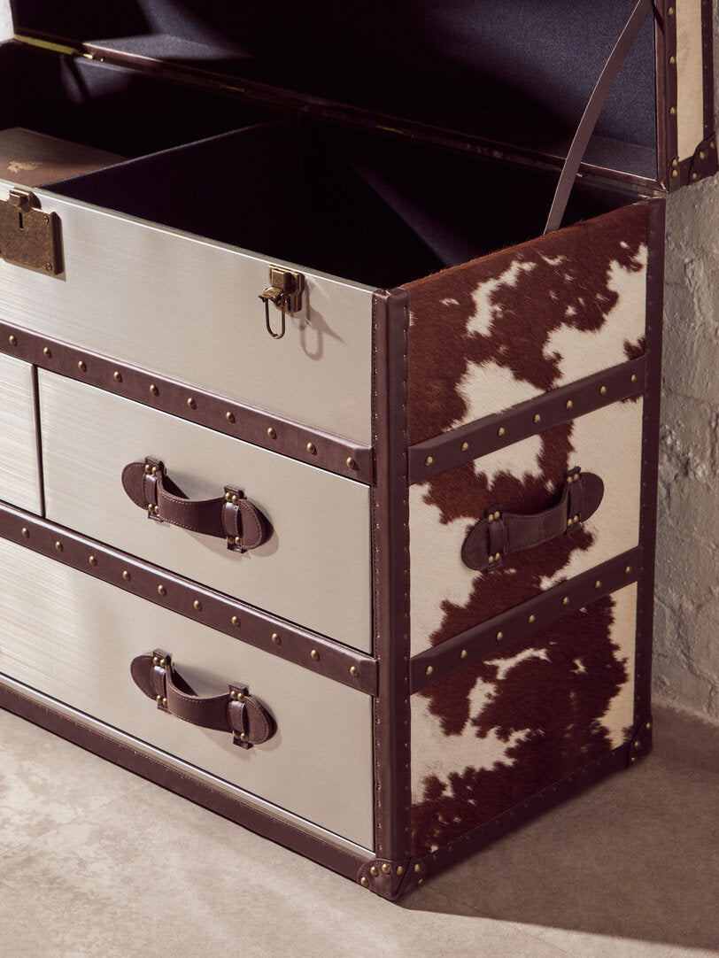 Potenza Townhouse Brown And White Cowhide Cabinet