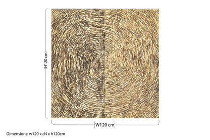 Rivian Wood Carving Gold Finish Wall Art