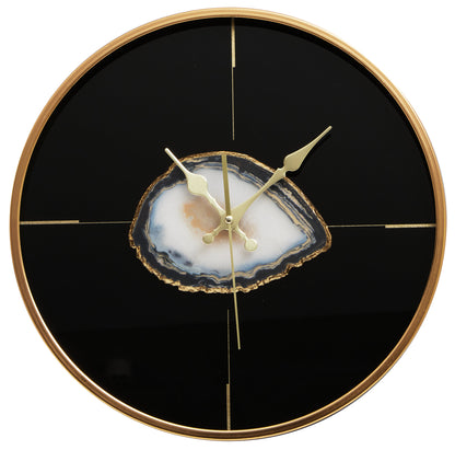 Velalio Black And Gold Round Wall Clock