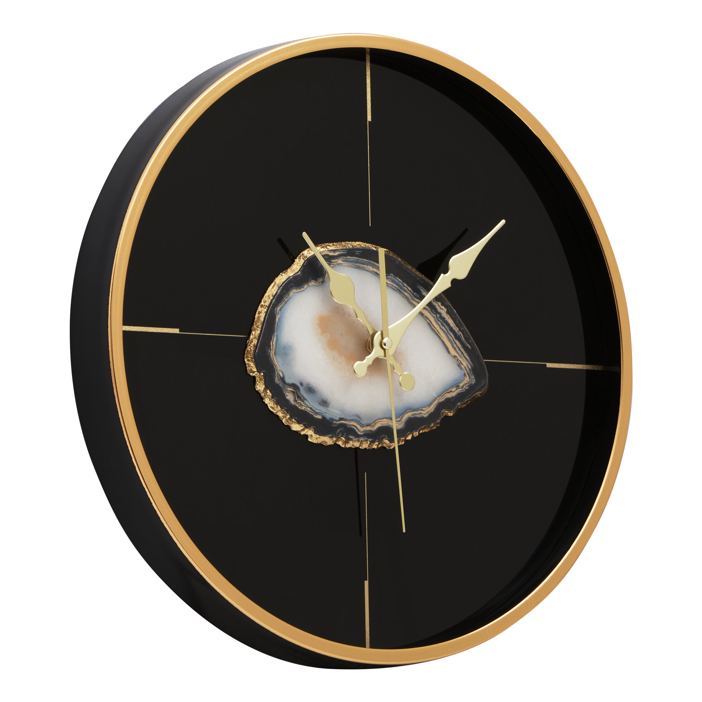 Velalio Black And Gold Round Wall Clock