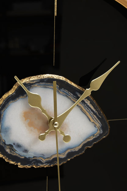 Velalio Black And Gold Round Wall Clock