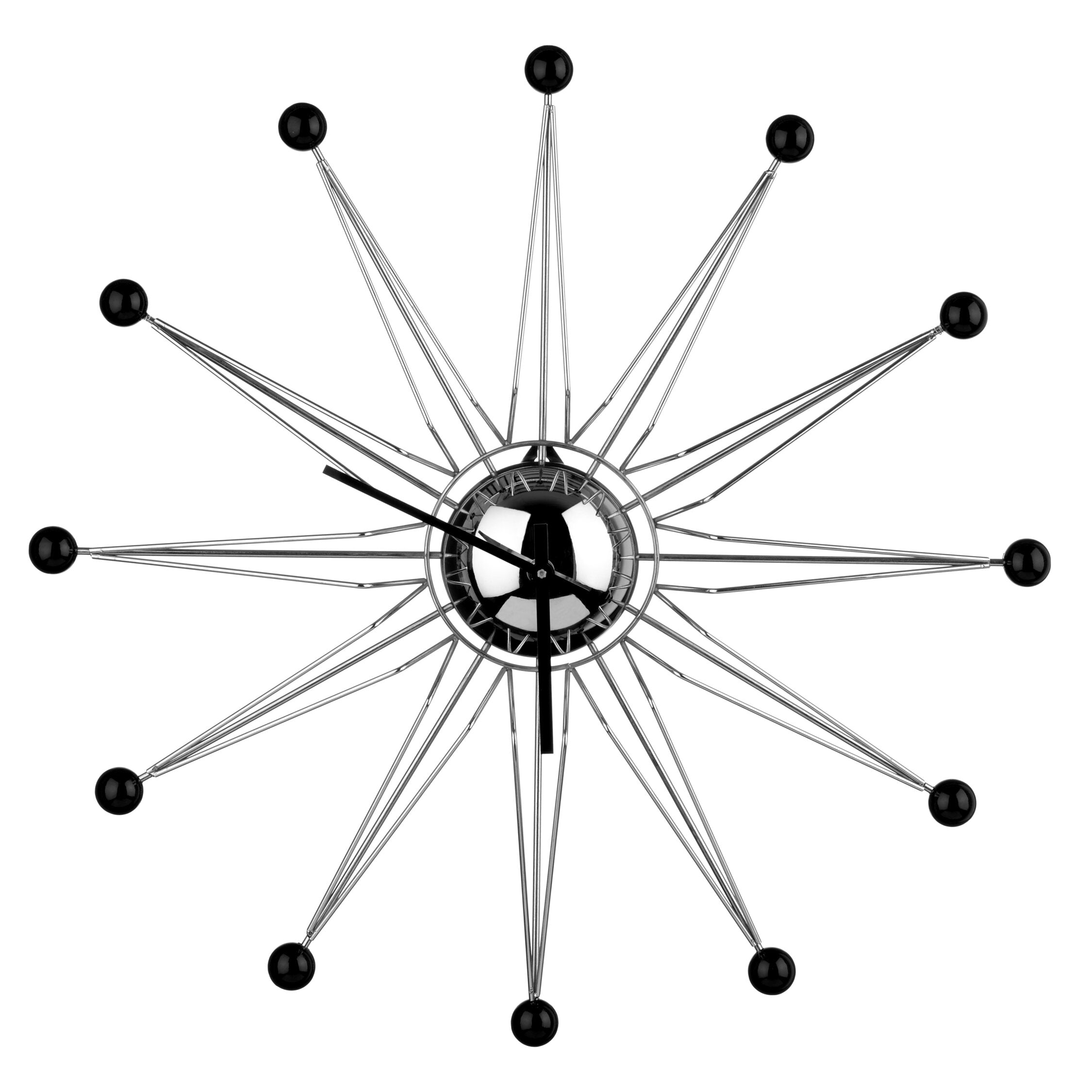 Zarito Metal and Black Plastic Balls Wall Clock