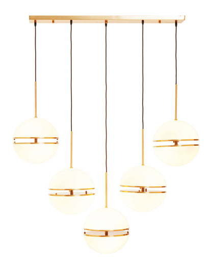 Arito Five Ball Brass Pendant Light