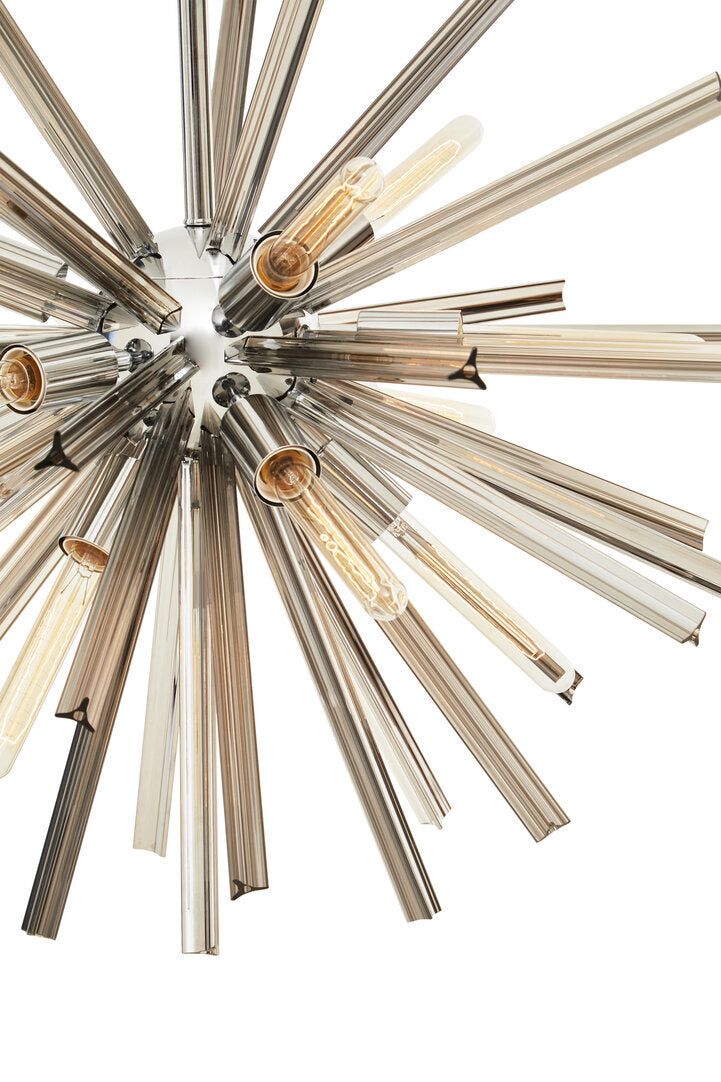 Arizetta Smoke Grey Glass And Chrome Finish Light