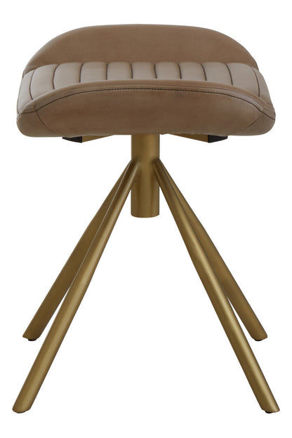 Belra Grey Leather Footstool