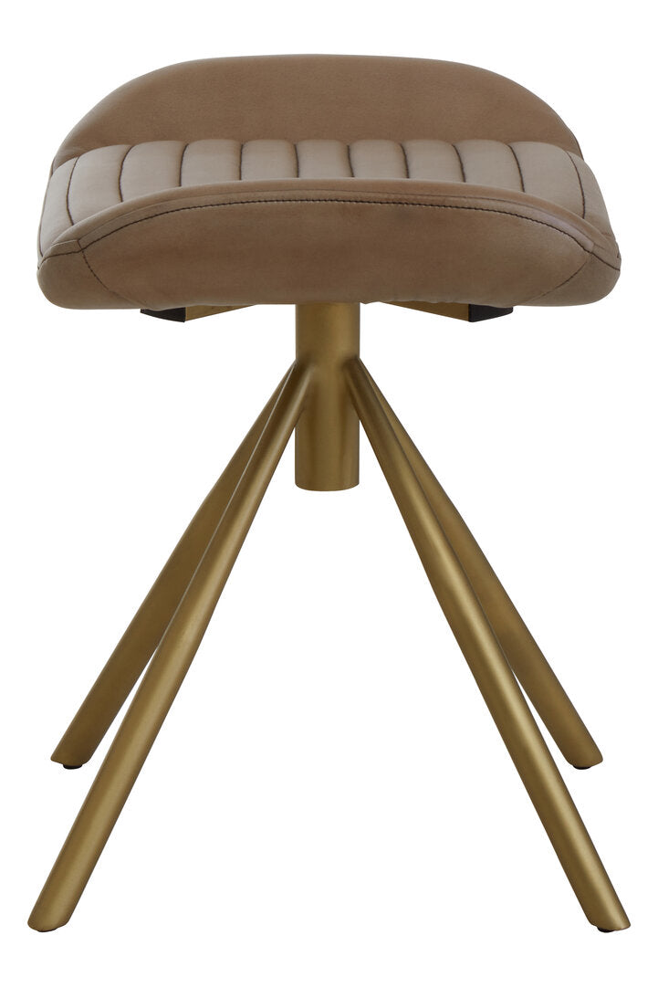 Belra Grey Leather Footstool