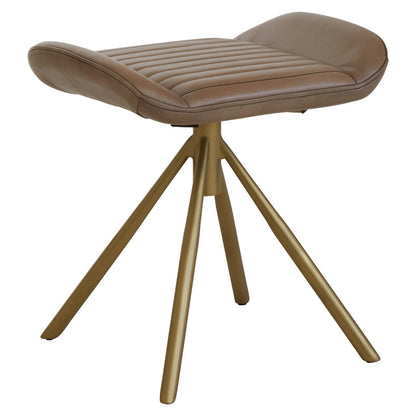 Belra Grey Leather Footstool