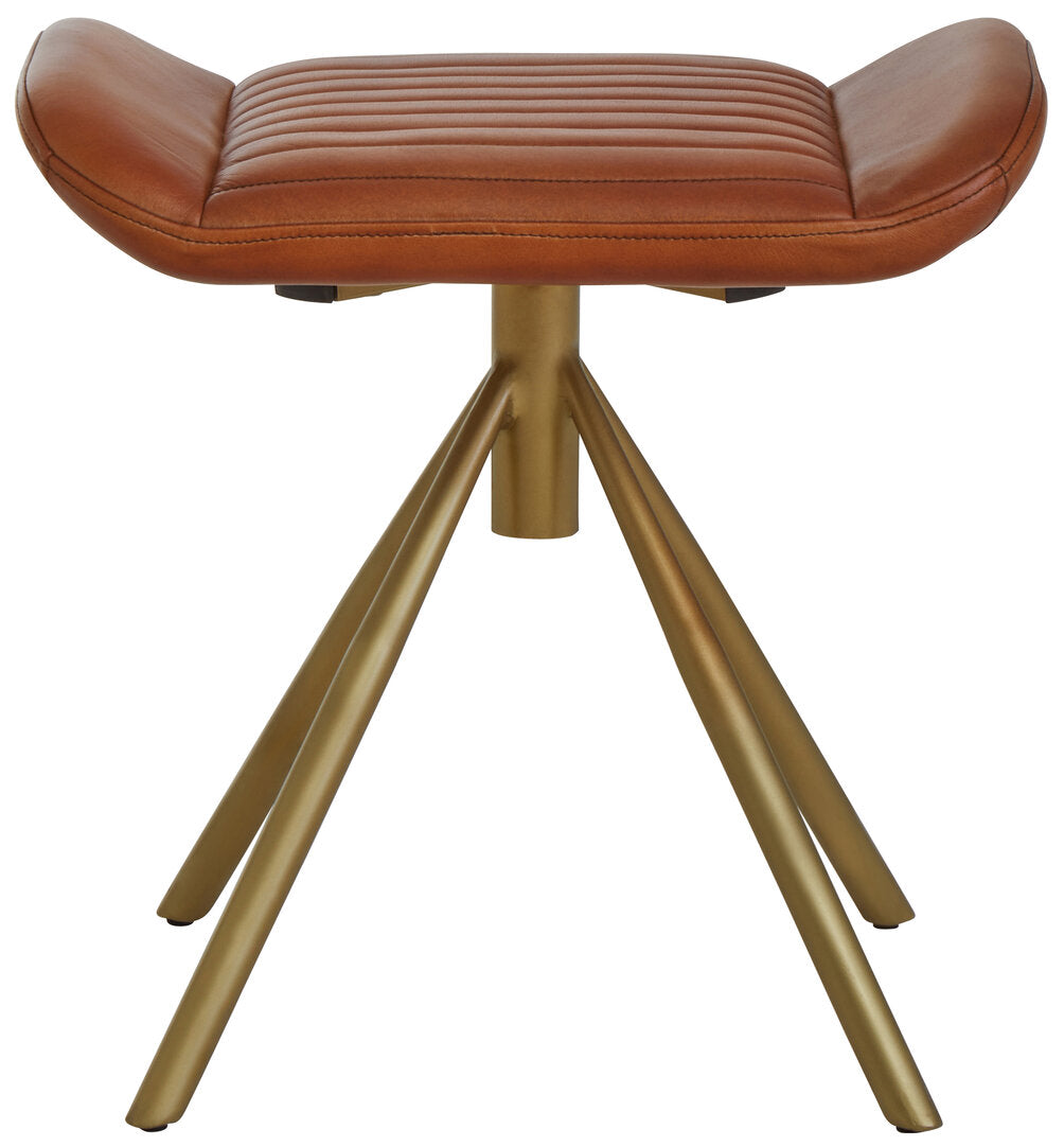 Belria Tan Leather Footstool