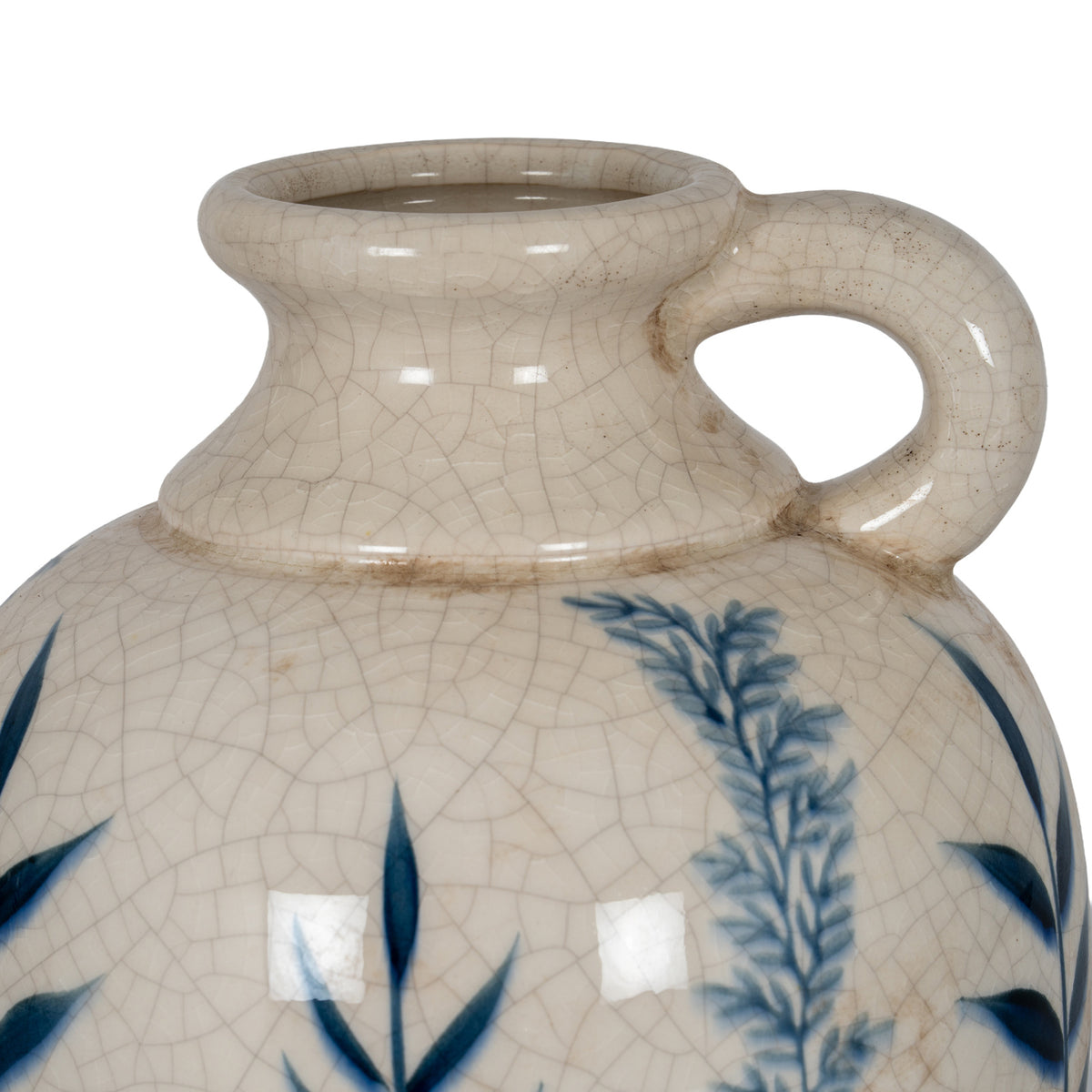 Ispica Blue Flora Amphora Jug Vase — product-only view