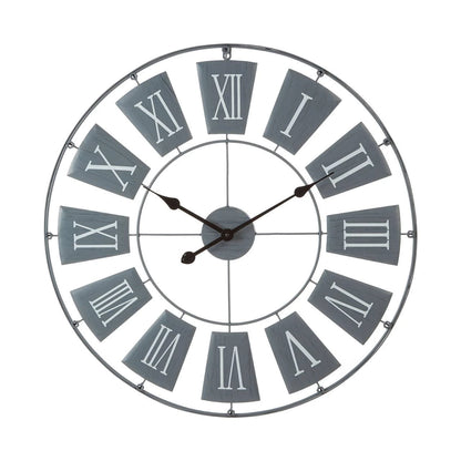 Avenor 90cm Dia Grey Metal Large Wall Clock – front view