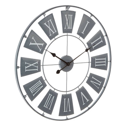 Avenor 90cm Dia Grey Metal Large Wall Clock – angled view