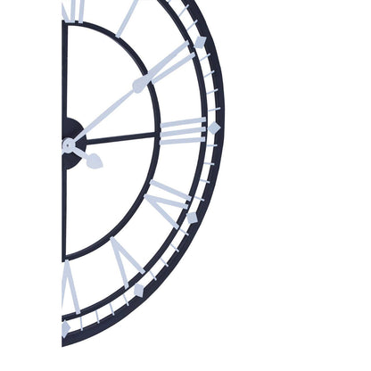 Elvane 80cm Dia Skeletal Wall Clock with Black Finish Frame – detail view