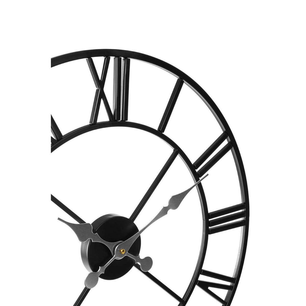 Solmere 56cm Dia Black Metal Wall Clock – detail view