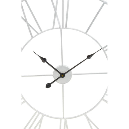 Norvelle 80cm Dia Silver Metal Roman Numeral Wall Clock – detail view