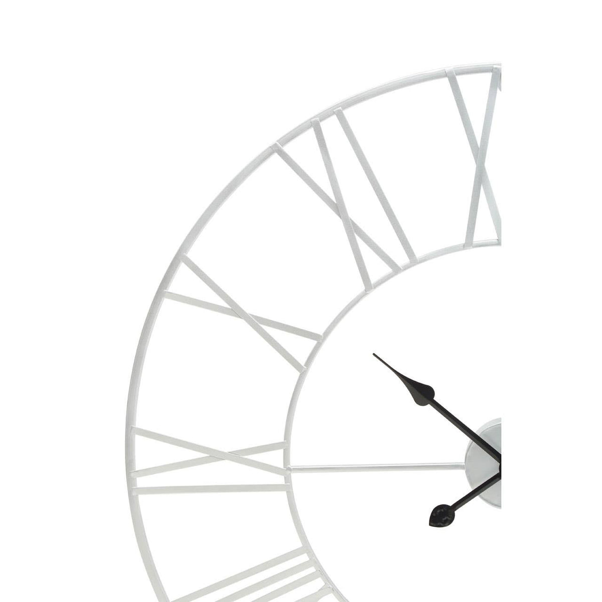 Norvelle 80cm Dia Silver Metal Roman Numeral Wall Clock – detail view