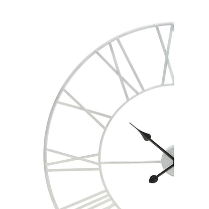 Norvelle 80cm Dia Silver Metal Roman Numeral Wall Clock – detail view