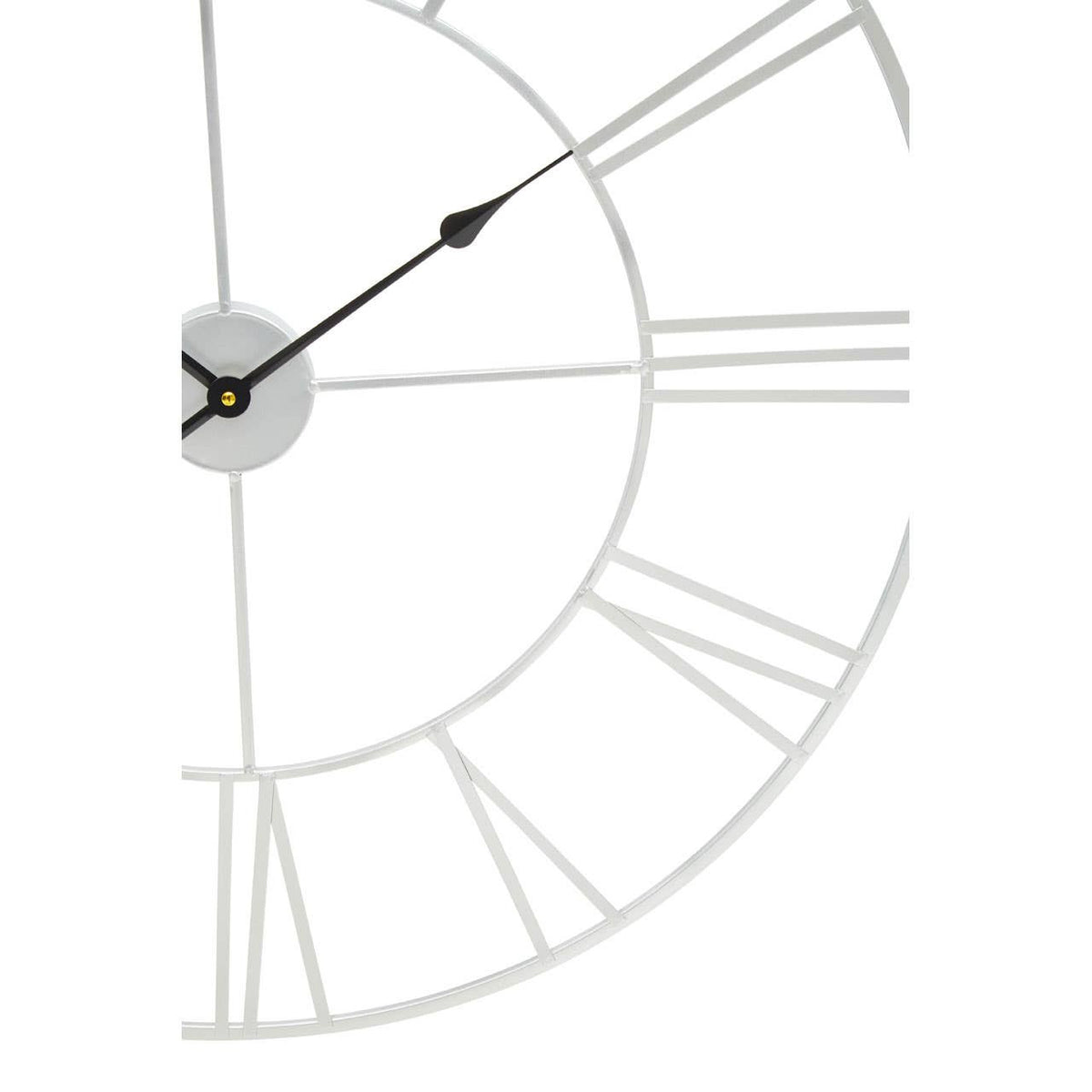 Norvelle 80cm Dia Silver Metal Roman Numeral Wall Clock – detail view