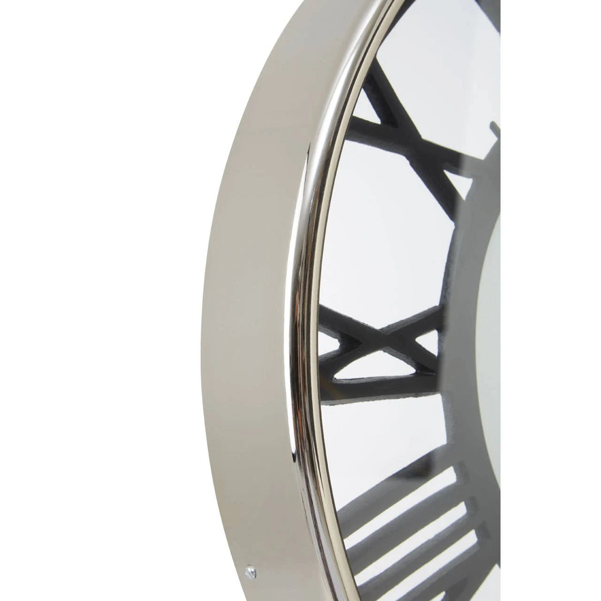 Virello Nickel Finish Pocket Style Wall Clock – detail view