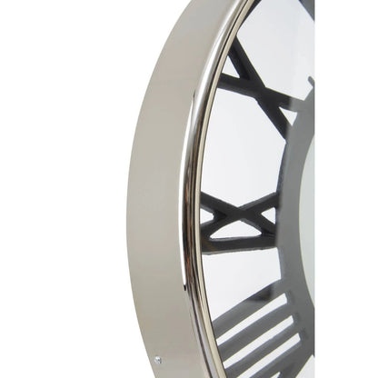 Virello Nickel Finish Pocket Style Wall Clock – detail view
