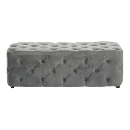 Alba Grey Velvet Bench
