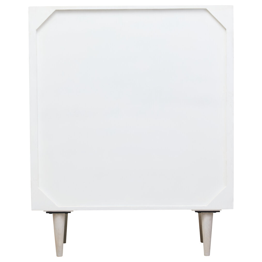 Aquila Two Door Whitewash Mango Wood Abstract Cabinet