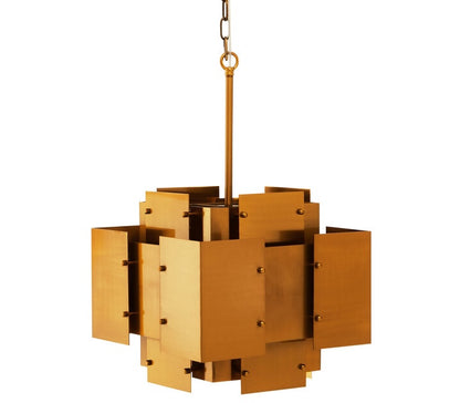 Arilo Metal Brass Finish Pendant Light With Eight Bulbs