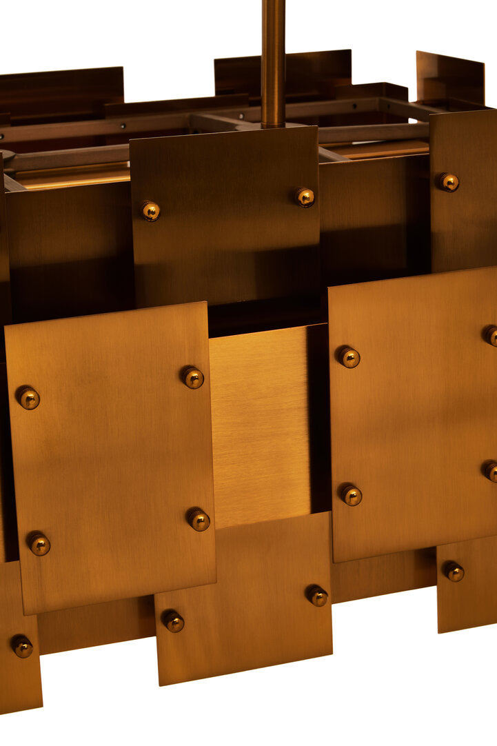 Arilo Metal Brass Finish Pendant Light With Eight Bulbs