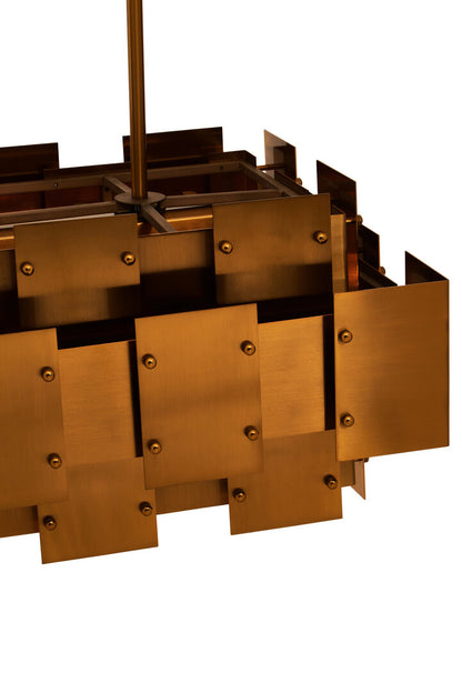 Arilo Metal Brass Finish Pendant Light With Eight Bulbs