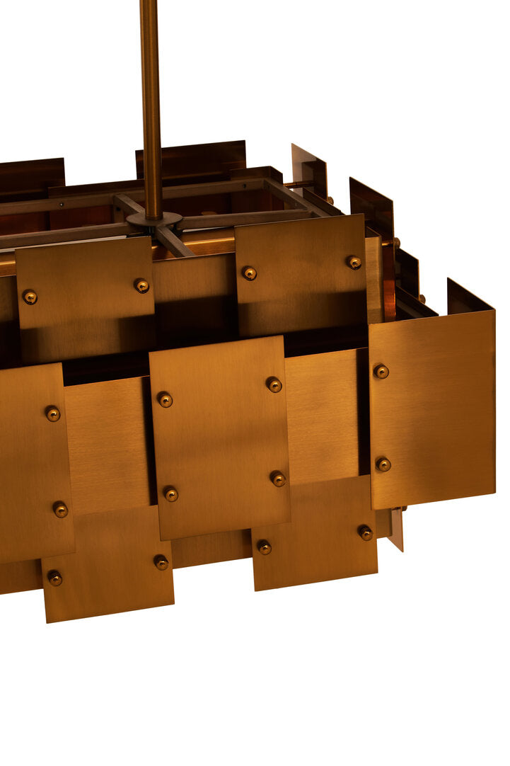 Arilo Metal Brass Finish Pendant Light With Eight Bulbs