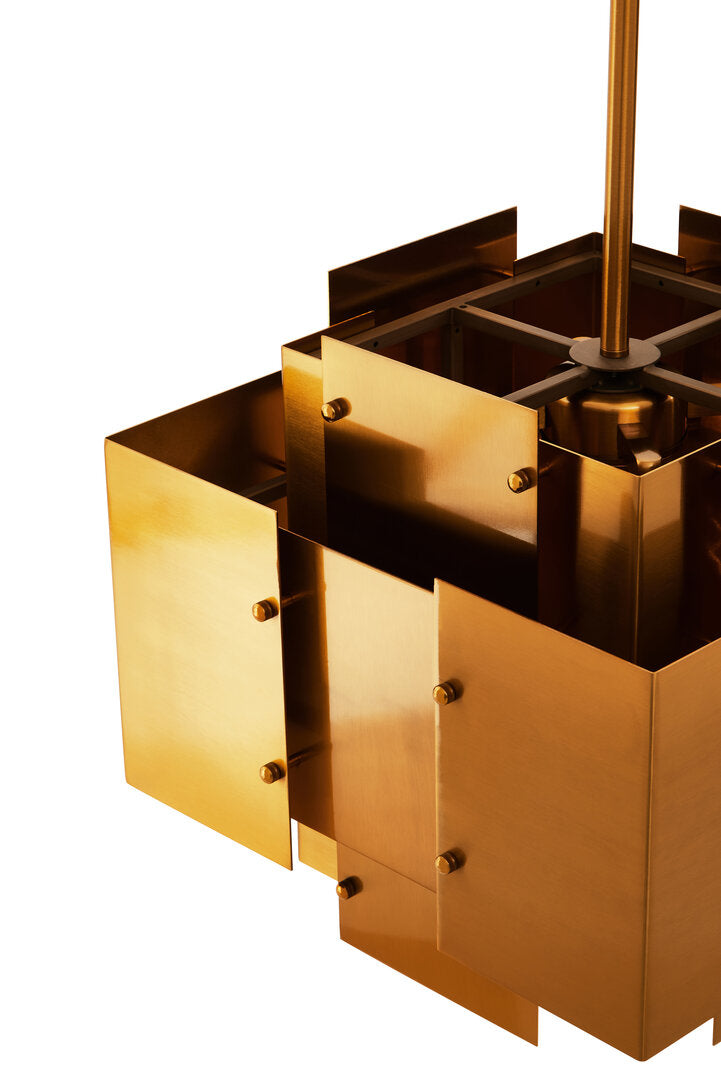 Arinza Metal Brass Finish Pendant Light With Four Bulbs