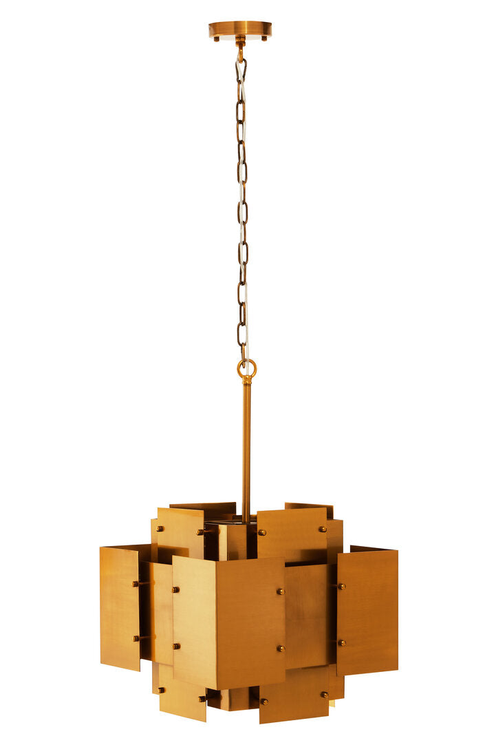 Arinza Metal Brass Finish Pendant Light With Four Bulbs