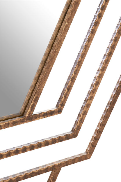 Alghero Antique Gold Hexagon Wall Mirror