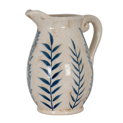 Oldenvik Large Blue Flora Olpe Jug Vase — product-only view