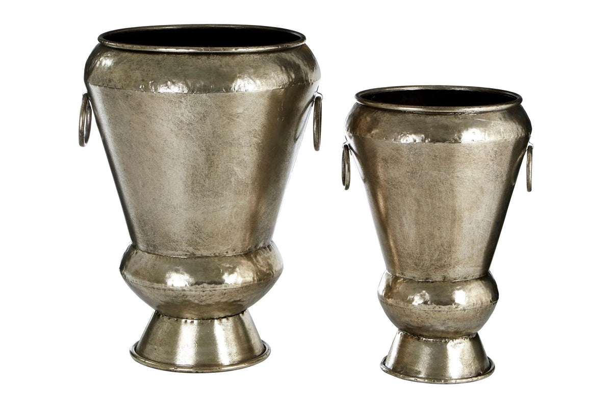 Lumilo Antique Silver Planters Set of 2