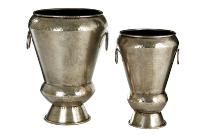 Lumilo Antique Silver Planters Set of 2
